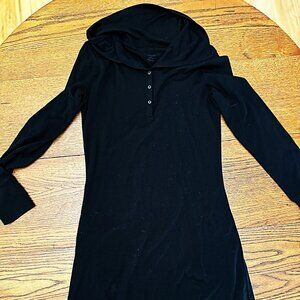 Icebreaker Merino Wool Ariana Dress Long Sleeve Adjustable Neckline Black Small